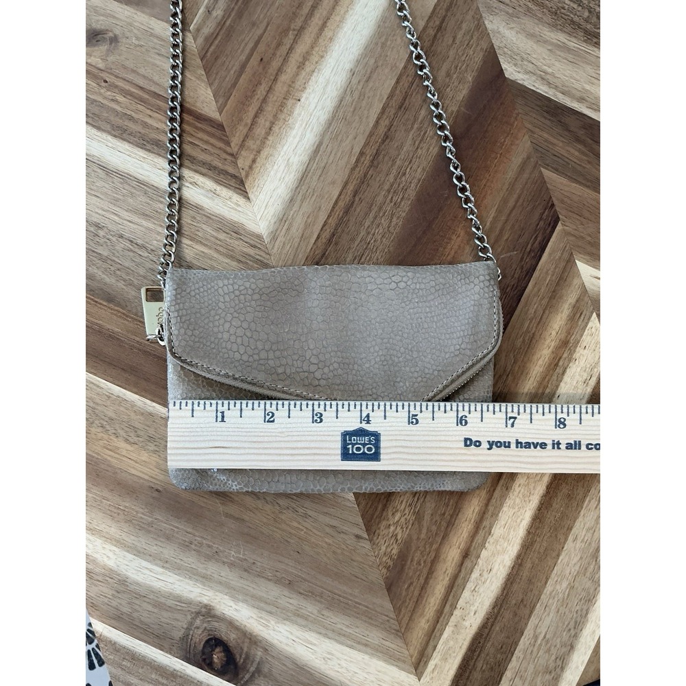 Hobo The Original Square‎ Crossbody Bag Leather Suede Metallic Chain Strap Mini - Picture 6 of 8